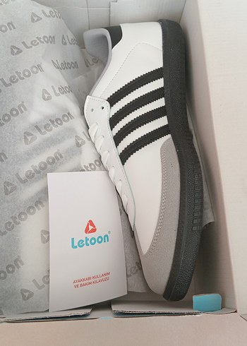 44 Beden Letoon Beyaz Gri Spor Ayakkabı