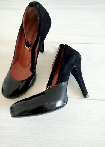 Diğer Tokalı Siyah Stiletto Topuklu Kadın Ayakkabı