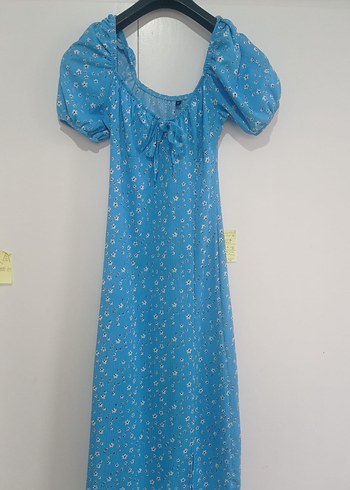 Mavi Bohem Uzun Elbise - Görsel 2