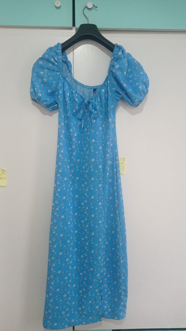 Mavi Bohem Uzun Elbise - Görsel 2