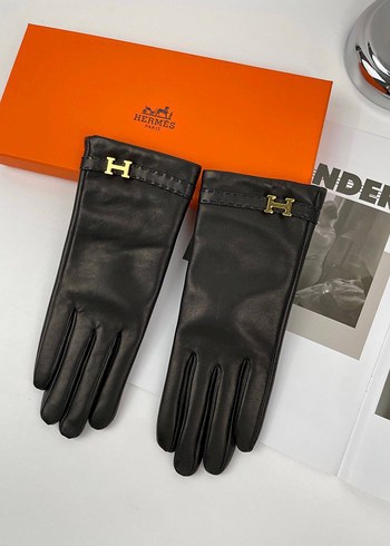 Siyah Deri Kadın Eldiven - Görsel 5