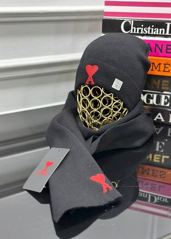 Siyah Örgü Loewe Kadın Bere ve atkı seti - Görsel 7