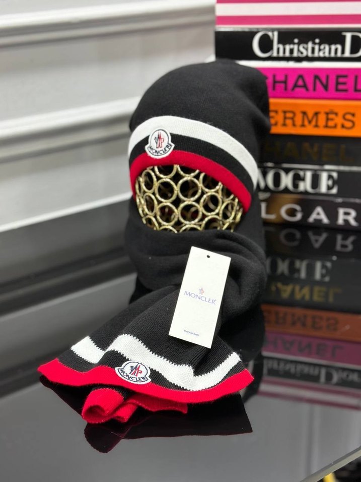 Siyah Örgü Loewe Kadın Bere ve atkı seti - Görsel 5