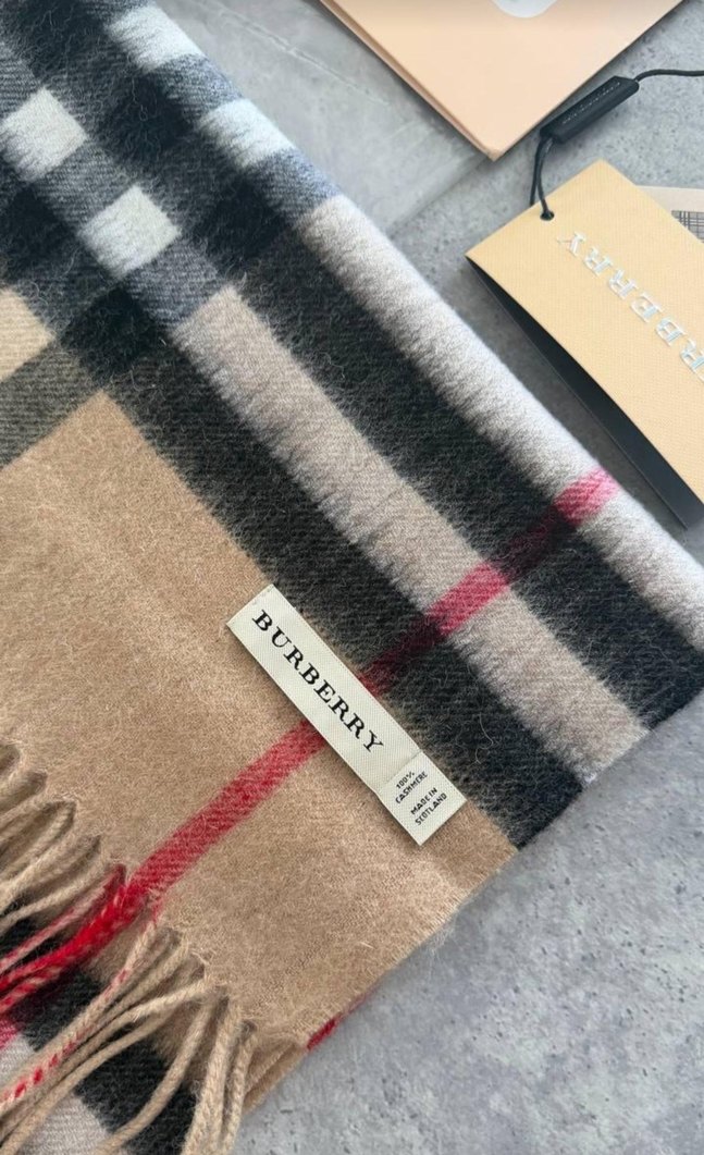 Burberry Erkek Kahverengi Gri Ekose Atkı - Görsel 2