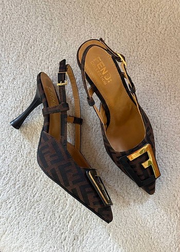 Kahverengi Yılan Desenli Stiletto Topuklu Ayakkabı - Görsel 2