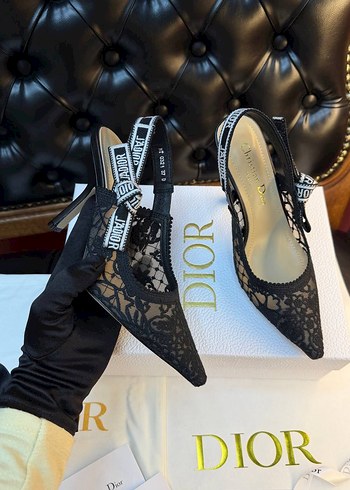 Siyah Dantelli Stiletto Topuklu Kadın Ayakkabı - Görsel 2