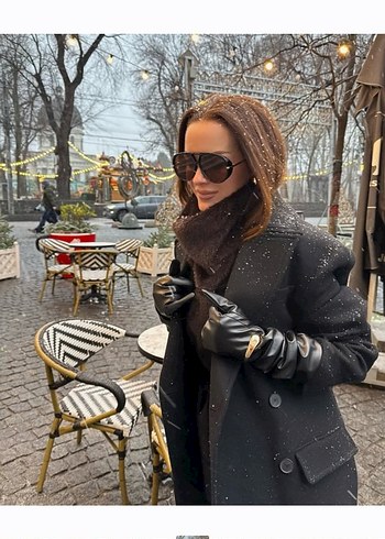 Kahverengi Kürklü Parlak Kadın Güneş Gözlüğü - Görsel 5