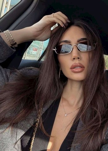 Kahverengi Kürklü Parlak Kadın Güneş Gözlüğü - Görsel 17