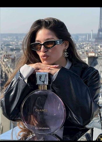 Kahverengi Kürklü Parlak Kadın Güneş Gözlüğü - Görsel 3