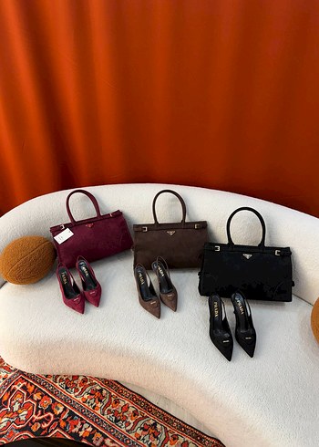 Prada Kahverengi Süet Stiletto Topuklu Ayakkabı - Görsel 9