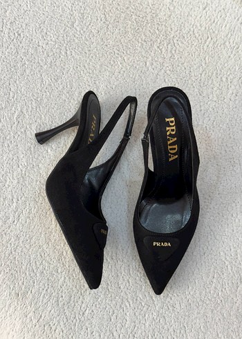 Prada Kahverengi Süet Stiletto Topuklu Ayakkabı - Görsel 3