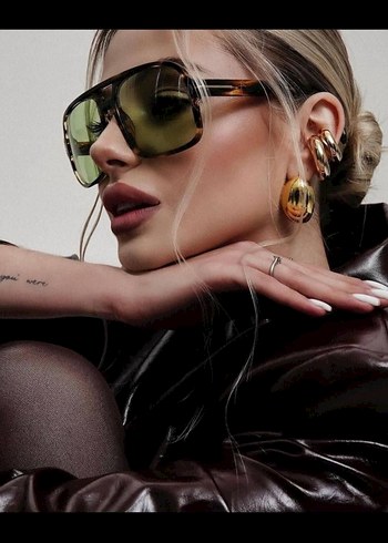 Bvlgari Kahverengi Boncuk Detaylı Kadın Gözlüğü - Görsel 12