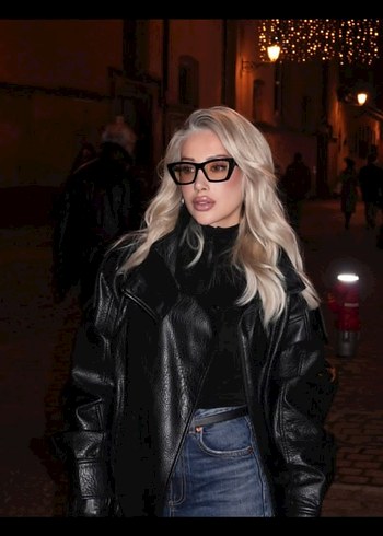 Parlak Siyah Klasik Kadın Güneş Gözlüğü - Görsel 16