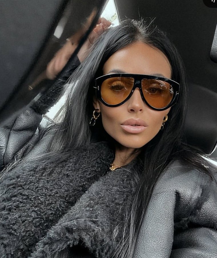 Parlak Siyah Klasik Kadın Güneş Gözlüğü - Görsel 2