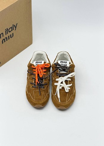Miu Miu Kahverengi Suet Sneaker
