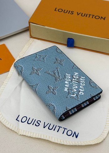 Louis Vuitton Monogramli Mavi Kisa Cuzdan