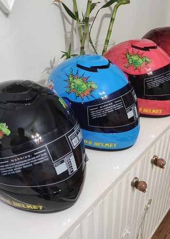 Renkli Baskılı Seramik Motosiklet Kaskı - Görsel 2