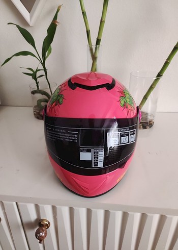 Renkli Baskılı Seramik Motosiklet Kaskı - Görsel 9