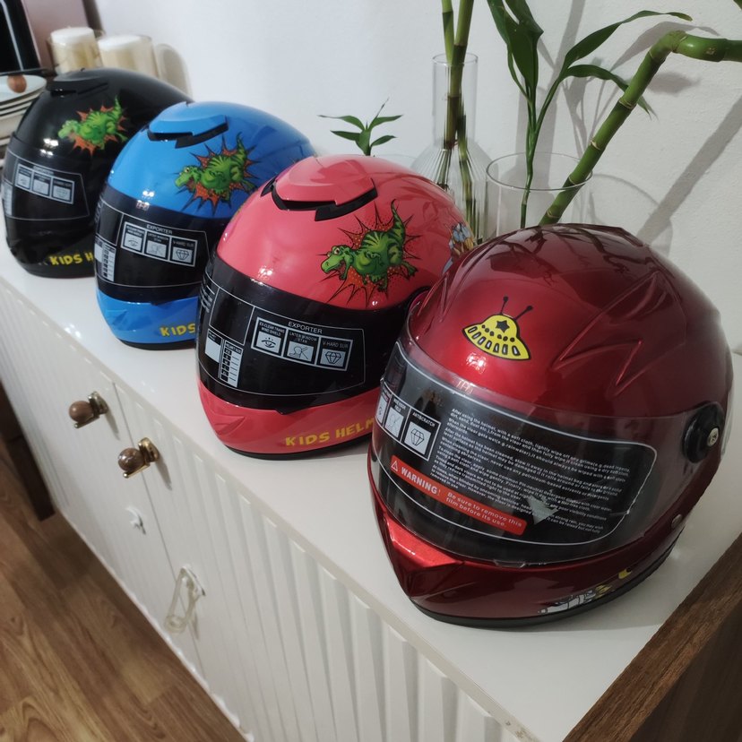 Renkli Baskılı Seramik Motosiklet Kaskı - Görsel 3