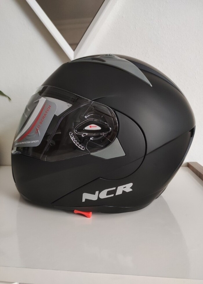 Ncr mat siyah çene açılır kask - Görsel 3