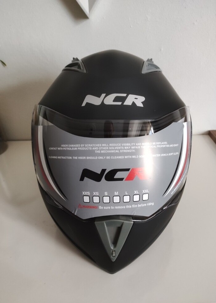 Ncr mat siyah çene açılır kask - Görsel 4
