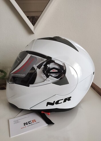 Beyaz çene açılır kask - Görsel 4