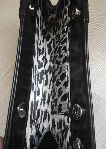 Beden siyah Renk Klasik Siyah Deri Tokalı Kadın Clutch Çanta