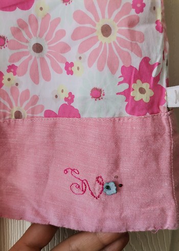 Pembe Çiçek Desenli Kız Elbisesi - Görsel 6