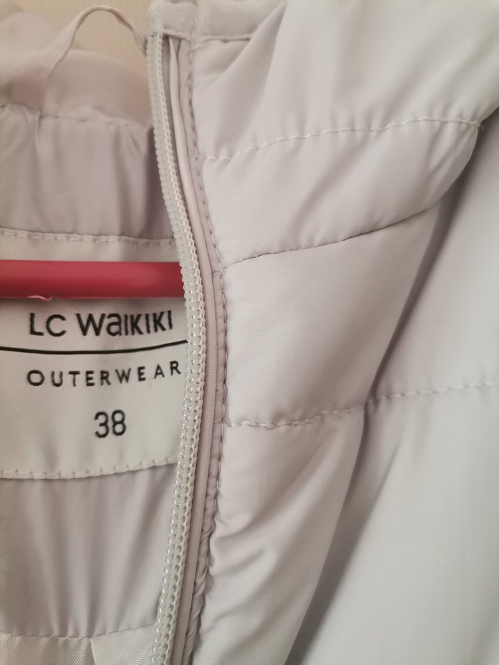 Gri Midi Kapüşonlu Kadın Mont - Görsel 5