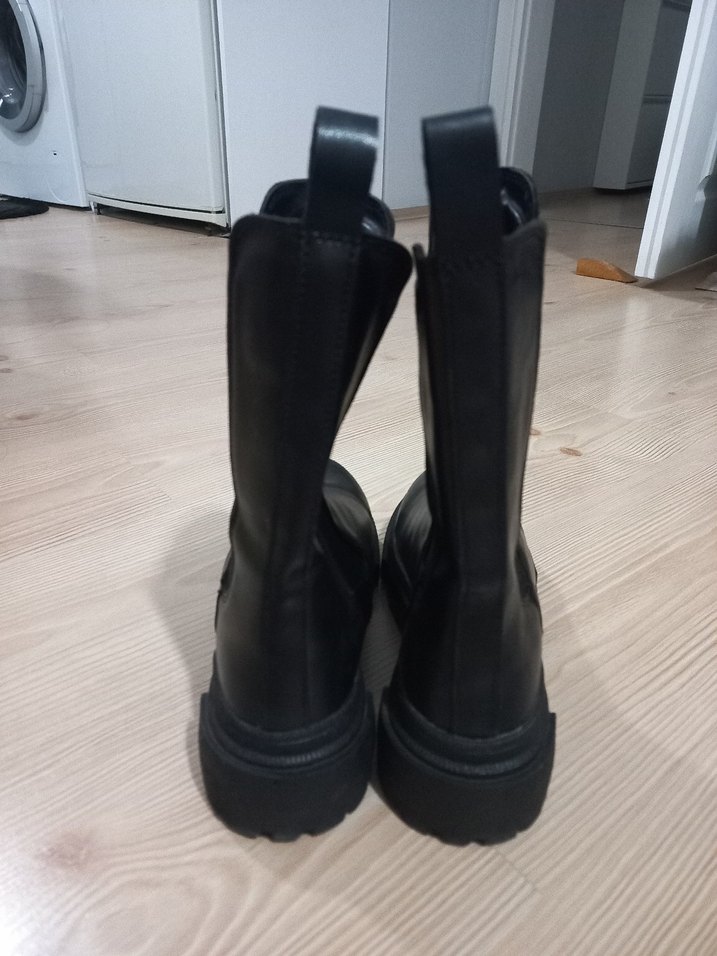 Siyah Kadın Günlük Botlar, Tokalı, Topuklu - Görsel 3