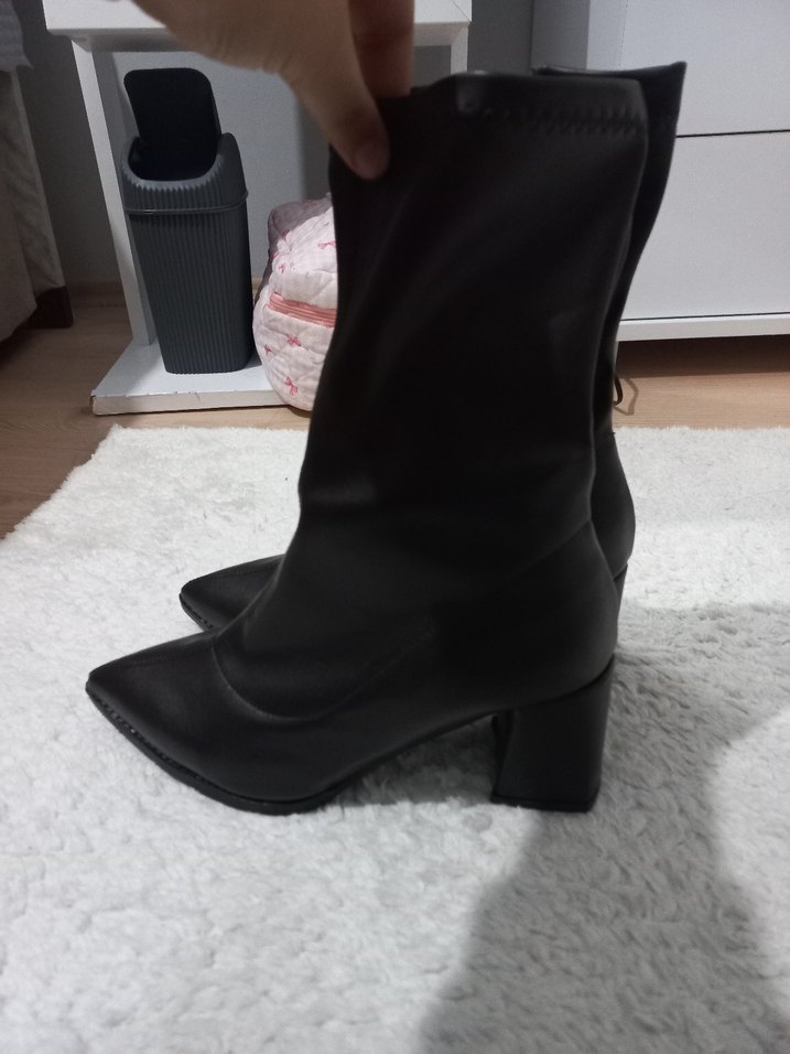 Tokalı acı kahve Kadın Botu, Kalın Topuk - Görsel 2