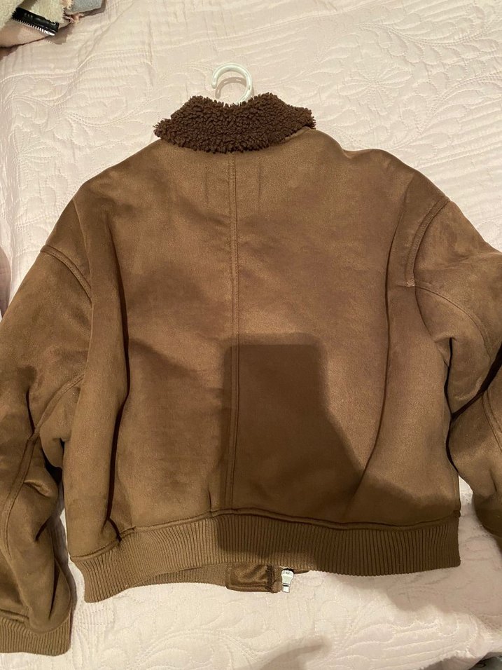 Kahverengi Kürklü Süet Kadın Ceket - Görsel 4