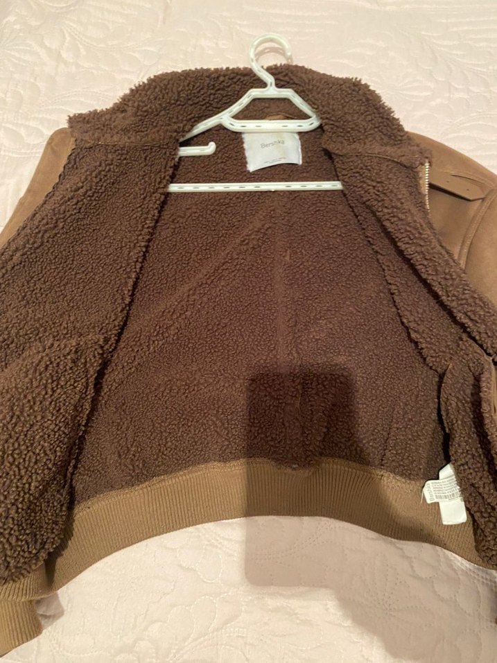 Kahverengi Kürklü Süet Kadın Ceket - Görsel 2