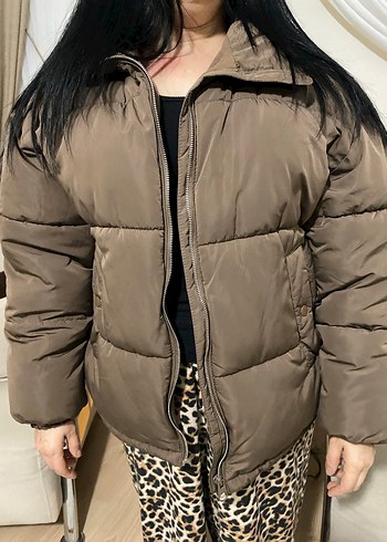 Pull And Bear M beden acı kahve mont - Görsel 5