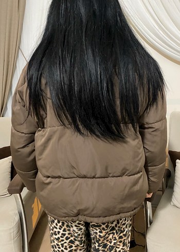 Pull And Bear M beden acı kahve mont - Görsel 4