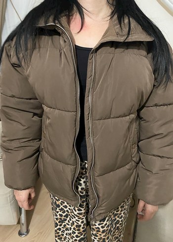 Pull And Bear M beden acı kahve mont - Görsel 3