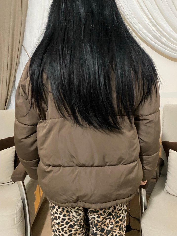 Pull And Bear M beden acı kahve mont - Görsel 4