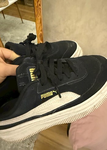 Puma Siyah puma süet Platform Topuklu Kadın Spor Ayakkabı