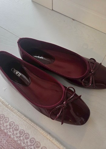 Bordo Rugan Kadın Babet Topuklu - Görsel 2