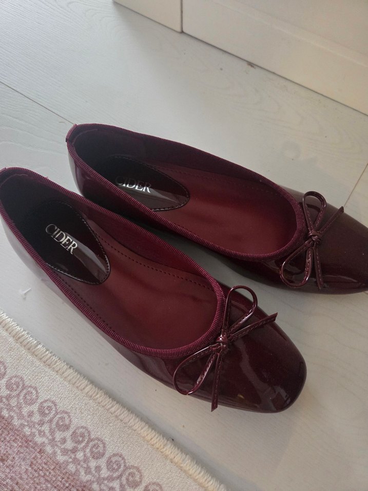 Bordo Rugan Kadın Babet Topuklu - Görsel 2