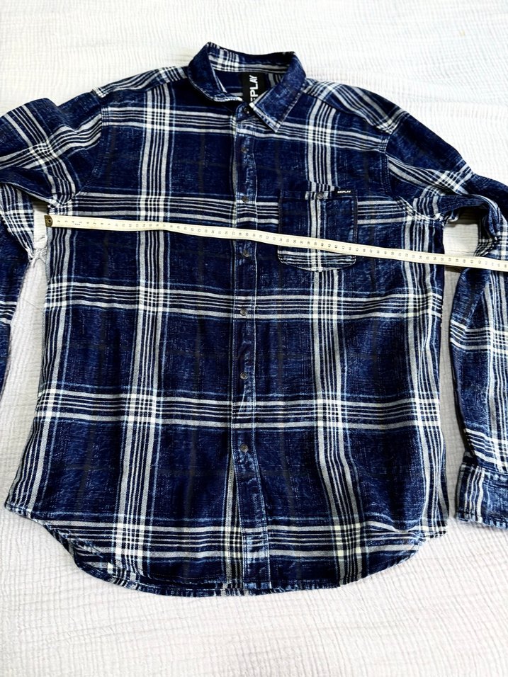 REPLAY Lacivert Ekose Uzun Kollu Gömlek - Görsel 2