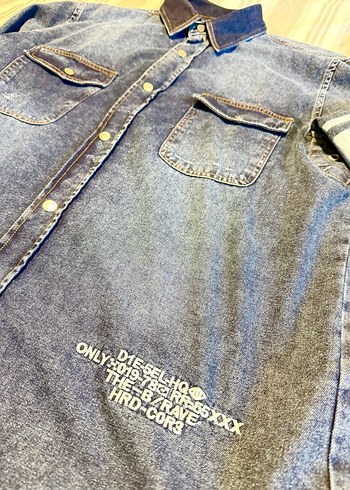 Diesel Erkek  Lacivert Denim Gömlek Uzun Kollu - Görsel 5