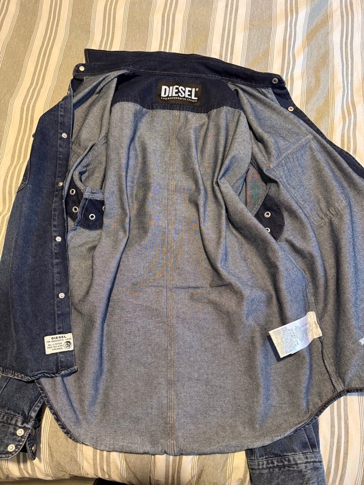 Diesel Erkek  Lacivert Denim Gömlek Uzun Kollu - Görsel 4