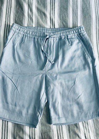 xl Beden ZARA Erkek Mavi Pamuklu Mini Şort