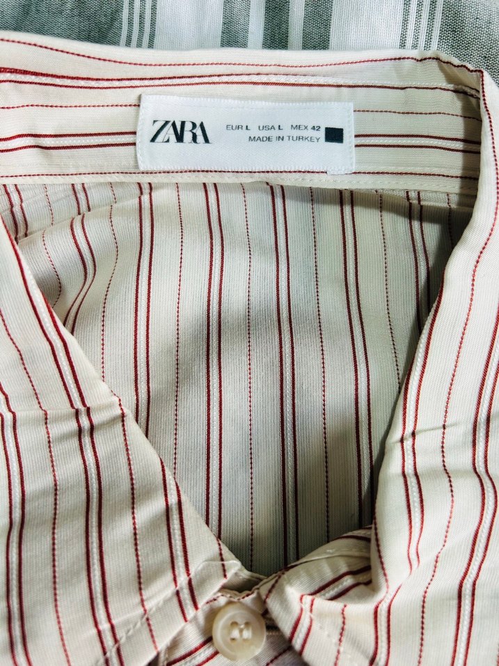 ZARA Düğmeli, Baskılı, Uzun Kollu Erkek Gömlek - Görsel 3