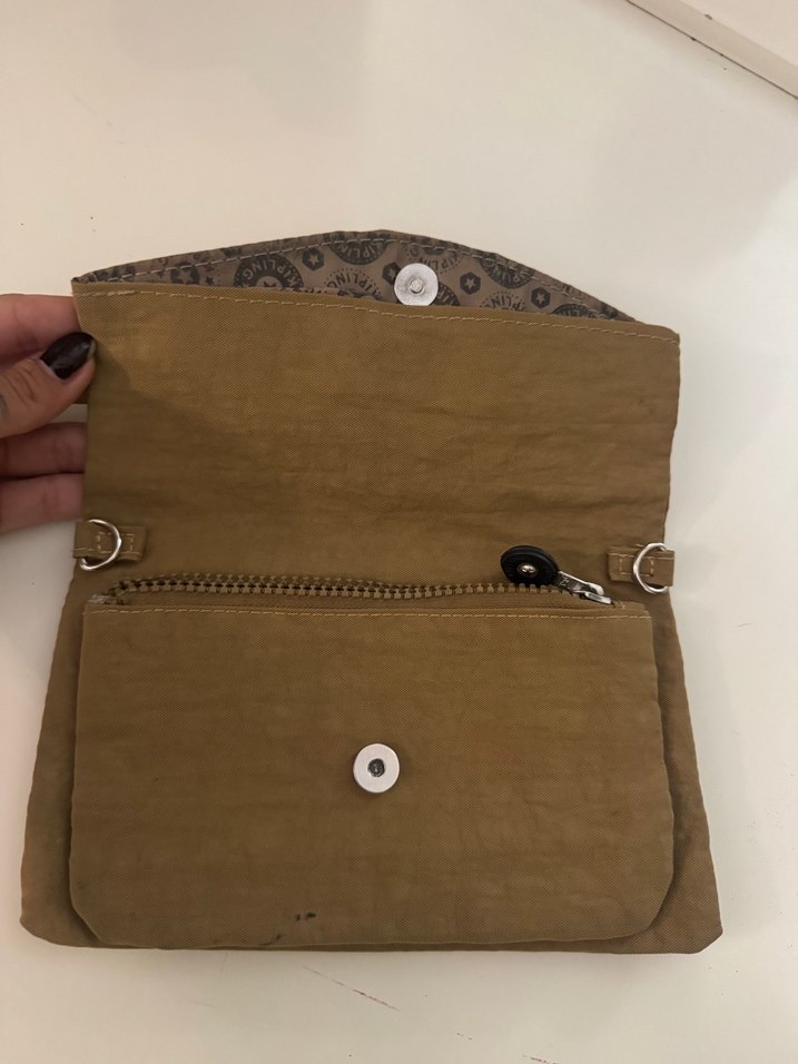 Bej Süet Kemerli Kadın Clutch Cüzdan - Görsel 3