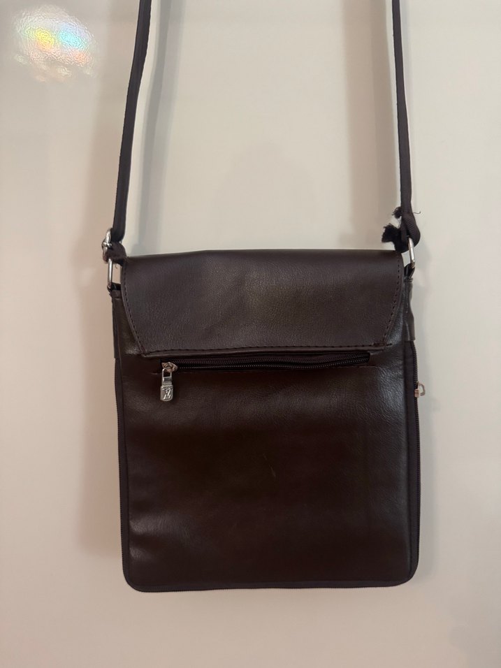 Kahverengi Deri Kadın Çapraz Çanta - Görsel 5