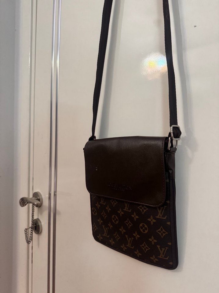 Kahverengi Deri Kadın Çapraz Çanta - Görsel 3