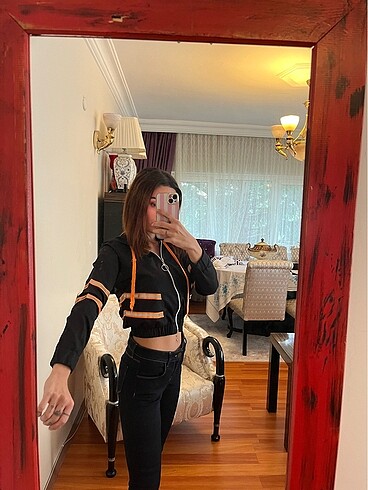 s Beden siyah Renk Neon kapüşonlu mini