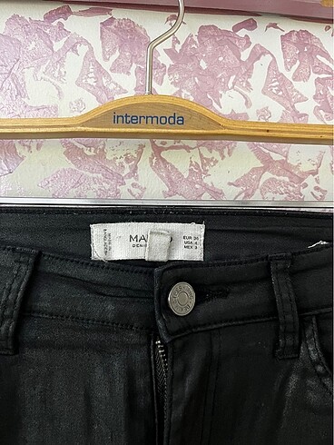 m Beden Mango skinny deri pantolon M beden sorunsuz bilek bölümü fermuar